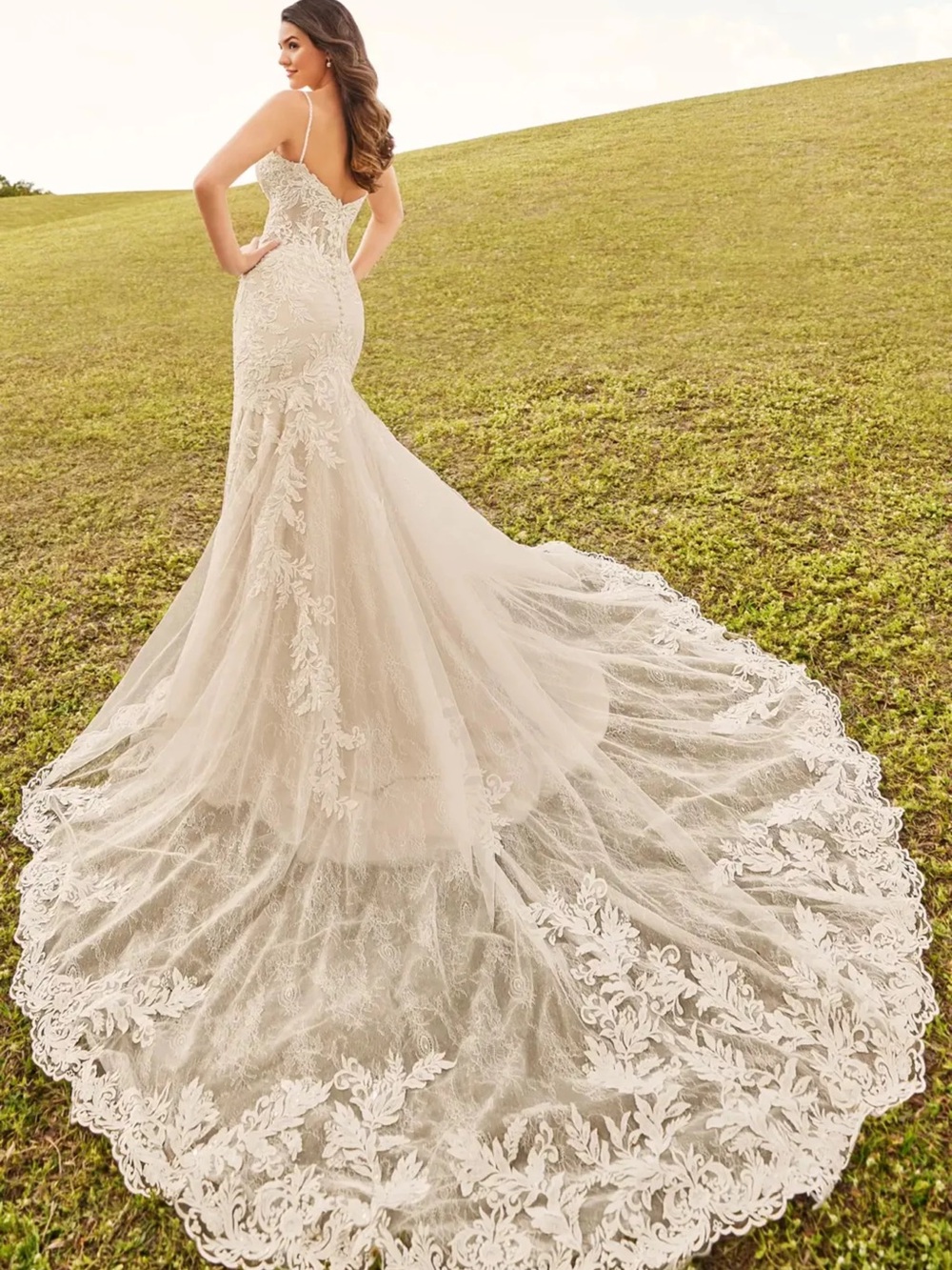 Elegant Lace Mermaid Wedding Dress in Ivory